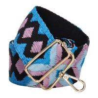 Beagles stylový popruh na crossbody kabelku 20837D -růžovo modrý - geometrické vzory