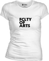 Dámske biele tričko UK - FCLTY OF ARTS