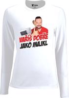 Dámské bílé tričko s dlouhým rukávem Michal Kavalčík - Vaří jako Majkl