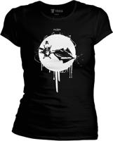Dámské černé tričko Žižka - Palcát v kruhu