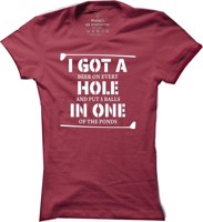 Dámské golfové tričko Beer on every hole in one