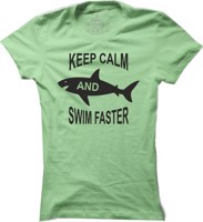 Dámské plavecké tričko Keep calm and swim faster