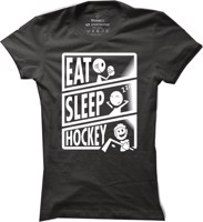 Dámské tričko na hokej Eat sleep hockey