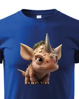 Dětské tričko s obrázkem Triceratopse - krásný barevný motiv s plnými barvami