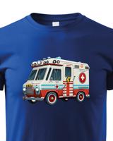 Dětské tričko se sanitkou - krásný barevný motiv s plnými barvami