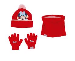 Disney Dětský set čepice/nákrčník/rukavice 44/46 Minnie Mouse "Lucky"