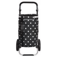 GO & UP Shop & Go nákupní taška na kolečkách s termokapsou - černá s puntíky - 41L