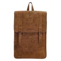 Hide & stitches Idaho dámsky kožený batoh na notebook 15,6" (34.5x19.4 cm) - hnědý - 9L