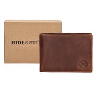Hide & stitches Japura kožená peněženka v krabičce - koňaková