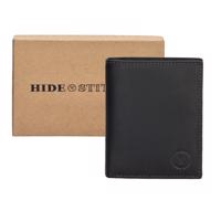 Hide & stitches Japura kožená peněženka v krabičce na výšku - černá