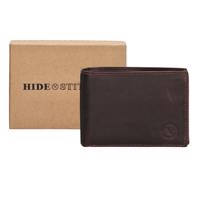 Hide & stitches Japura kožená peněženka v krabičce - tmavě hnědá