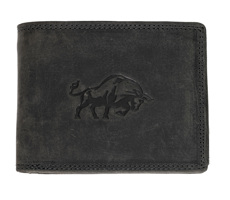 HL Luxusní kožená peněženka s býkem - černá