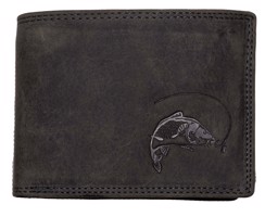 HL Luxusní kožená peněženka s kaprem - černá