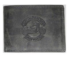 HL Luxusní kožená peněženka s motorkou - černá