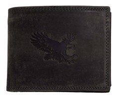 HL Luxusní kožená peněženka s orlem - černá