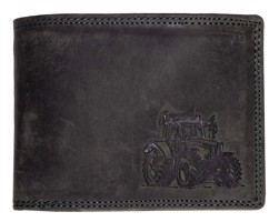 HL Luxusní kožená peněženka s traktorem - černá