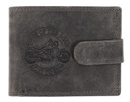 HL Luxusní pánská peněženka s přezkou Kings of the Road - černá