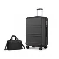 KONO Sada 2 zavazadel -  ABS kufr 96L s cestovní taškou 20L - černá