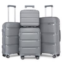 KONO Set 4 kufrů z polypropylenu - 15L, 44L, 77L, 111L - šedý
