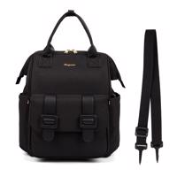 LEQUEEN praktický batoh s odnímatelnou přední taškou - černý - 23L