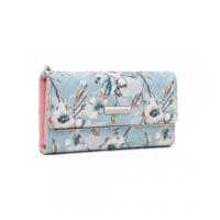 Miss Lulu dámská peněženka s potiskem květin - modrá
