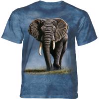 Pánské batikované triko The Mountain - APPROACHING STORM - slon - modrá Velikost: M