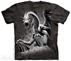 Pánské batikované triko The Mountain - Black Dragon - černé Velikost: L