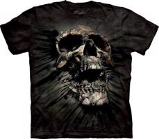Pánské batikované triko The Mountain - Breakthrough Skull - černé Velikost: L