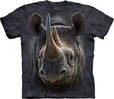 Pánské batikované triko The Mountain - Černý Nosorožec - černé Velikost: M