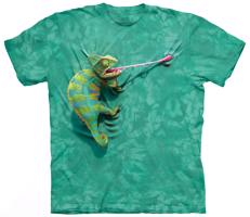 Pánské batikované triko The Mountain - Chameleon - zelené Velikost: L