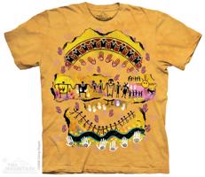Pánské batikované triko The Mountain - Domorodé umění 2017 - žluté Velikost: M