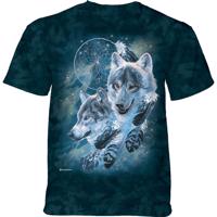 Pánské batikované triko The Mountain - Dreamcatcher Wolf - zelené Velikost: XXXL