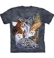 Pánské batikované triko The Mountain - Find 11 Owls Velikost: L