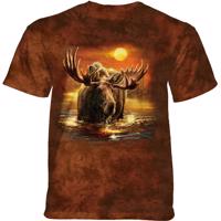 Pánské batikované triko The Mountain - MOOSE RIVER - los - hnědá Velikost: S