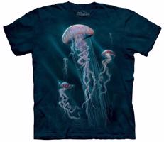 Pánské batikované triko The Mountain - Mořské medůzy - Jellyfish - modré Velikost: XXXL