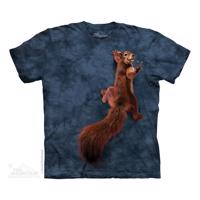 Pánské batikované triko The Mountain - Peace Squirrel - modré Velikost: L