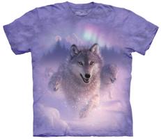 Pánské batikované triko The Mountain - Polární Záře - fialové Velikost: L