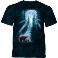 Pánské batikované triko The Mountain - PURE FEELING - medvědi - tmavě zelená Velikost: M