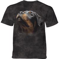 Pánské batikované triko The Mountain - Rottweiler andělská tvář - černé Velikost: XXL