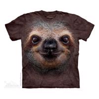 Pánské batikované triko The Mountain - Sloth Face - hnědé Velikost: M