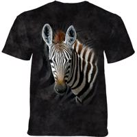 Pánské batikované triko The Mountain - STRIPES - zebra - tmavě šedé Velikost: S