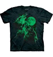 Pánské batikované triko The Mountain - svítící -  Wolf Moon Velikost: M