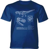 Pánské batikované triko The Mountain - T-REX BLUEPRINT - modré Velikost: S