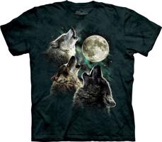 Pánské batikované triko The Mountain -   Three Wolf Moon Velikost: L