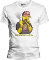 Pánské bílé tričko Elektrick Mann - Mukas Simpson
