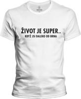 Pánské bílé tričko PIPUB - Daleko od Brna