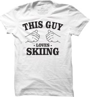 Pánské lyžařské tričko This guy loves Skiing