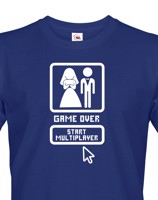 Pánské tričko na rozlučku Game over, start multiplayer