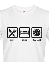 Pánske tričko pro florbalisty s potiskem "Eat, sleep, florbal 2"