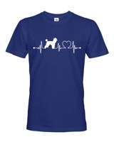Pánské tričko pro milovníky zvířat - Pudl tep - dárek na narozeniny